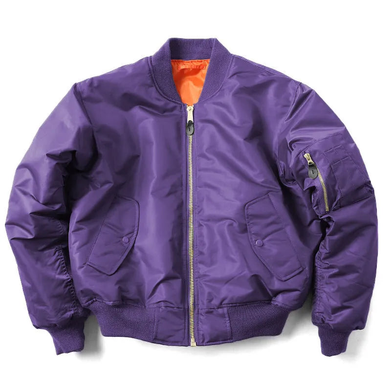Men's American workwear pilot cotton-padded jacket in loose fit with double-sided nylon construction