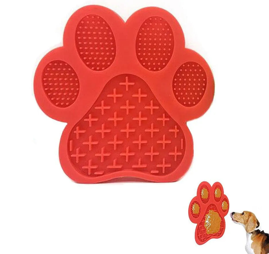 Bone-texture silicone dog licking mat with suction cups in multiple colour options