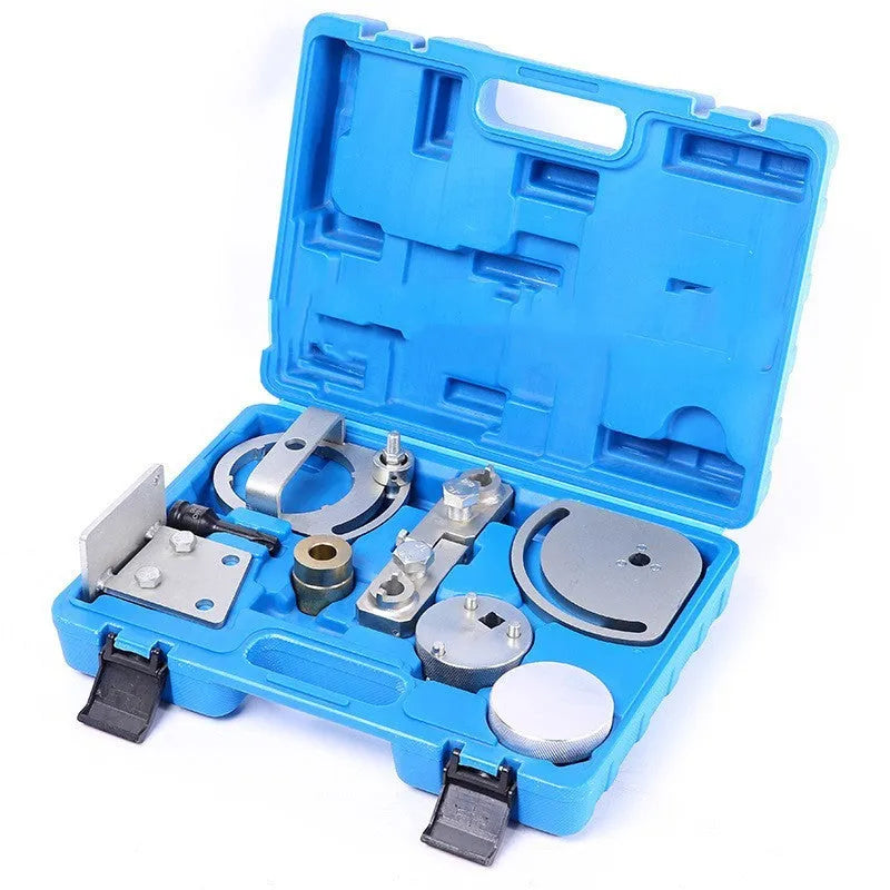 Volvo engine timing tool set with 8 carbon steel pieces for cylinder head alignment procedures