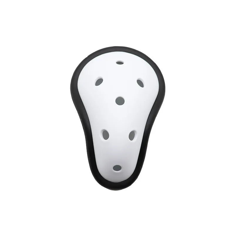 Rubber sports genital protector for adult and children's use in hockey, rugby, boxing, and martial arts