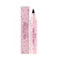 A freckle pen cosmetic tool showing dark brown and light brown colour options.