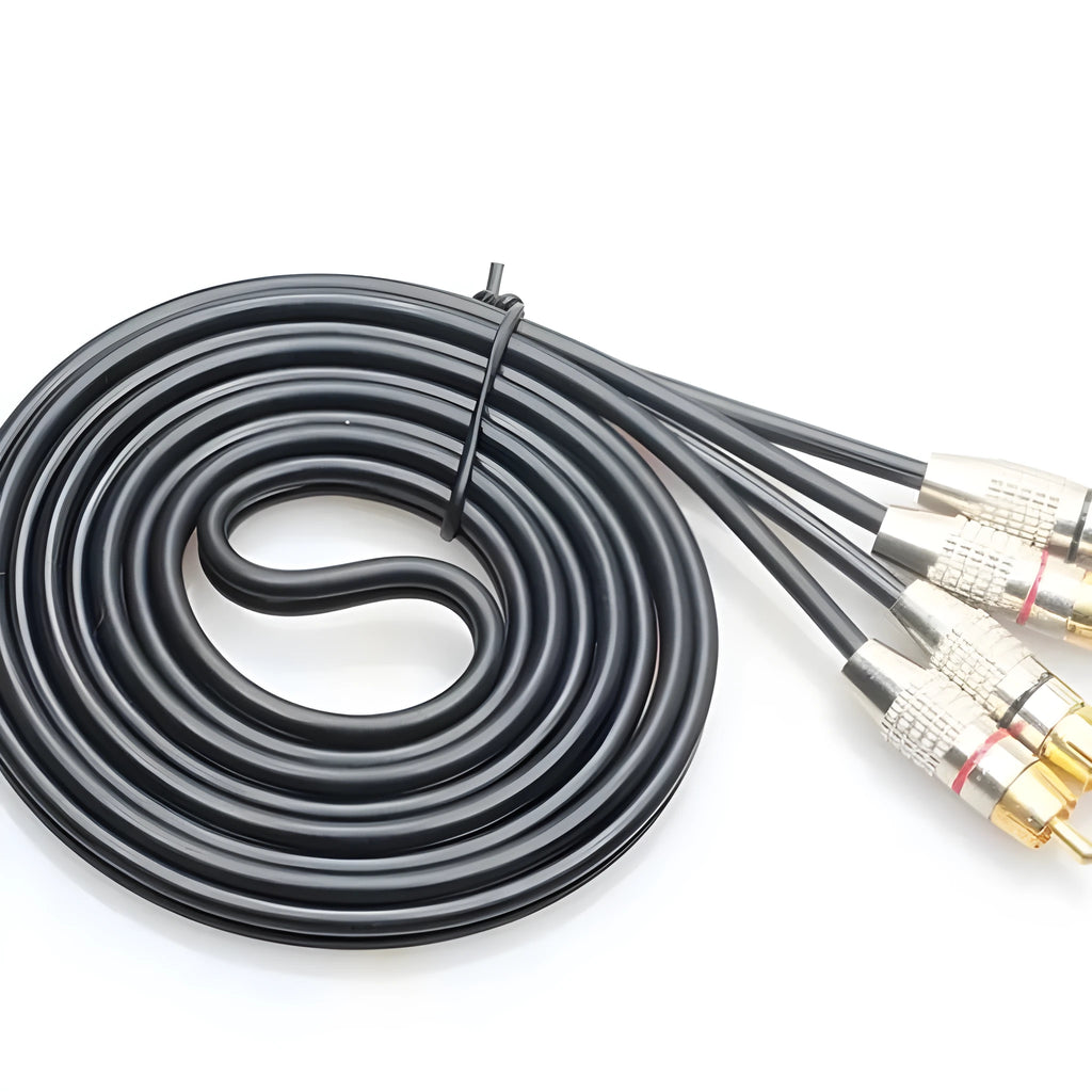 2rca double RCA audio cable black two-to-two fever signal line with connectors