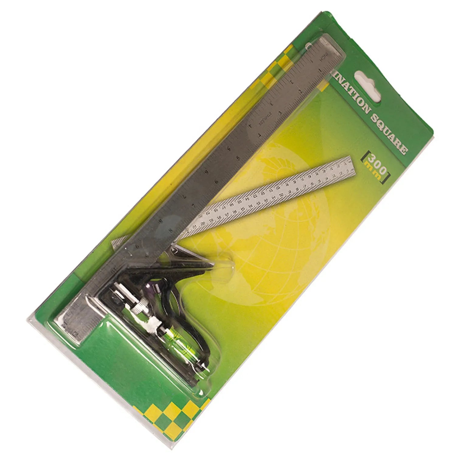 Red 7inch metal combination angle ruler for civil surveying with transparent protective bag