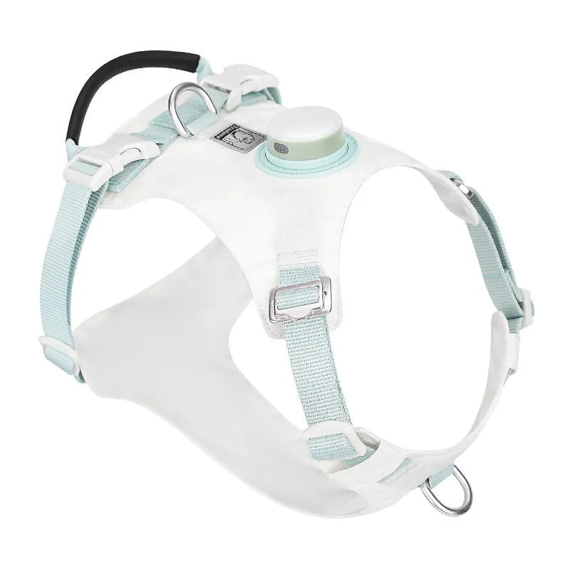 Adjustable nylon dog harness with LED light in various colour options