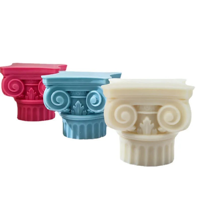 Roman pillar silicone mould measuring 27.1cm with irregular column shape