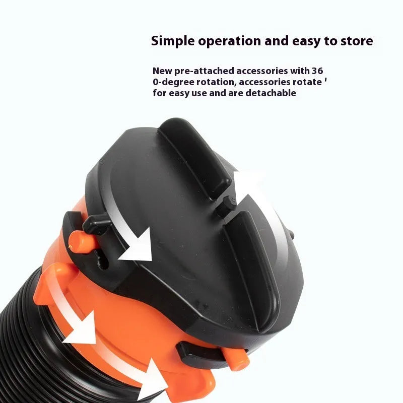 90-degree grey rotary elbow joint connector for a caravan sewage hose with extended polypropylene hose.