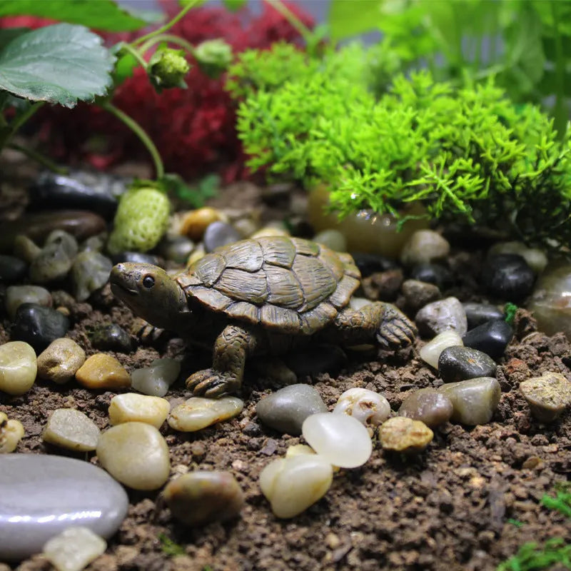 Resin turtle decoration for micro landscapes with simulation colouring