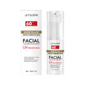 30g tube of lightweight facial sunscreen with titanium dioxide and hyaluronic acid