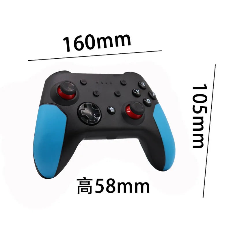 Bluetooth gamepad controller for Nintendo Switch in blue and red colour options