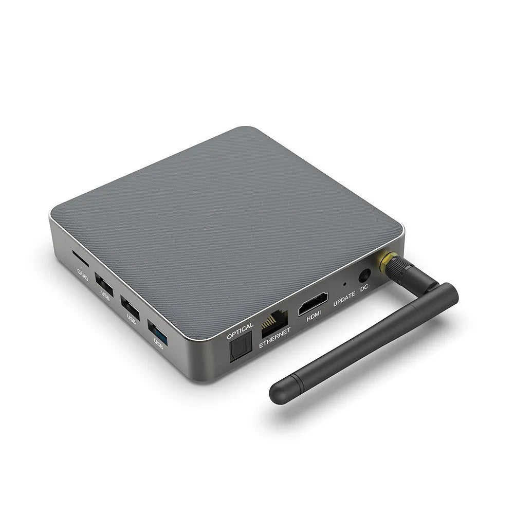 Android TV set-top box with 8K resolution support and Bluetooth connectivity