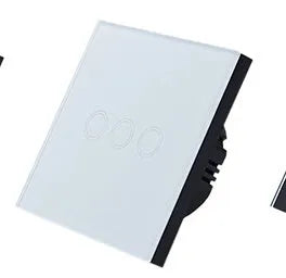 Touch switch 86-type panel in black, golden or white with tempered glass surface for lighting control