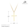 S925 sterling silver cross pendant necklace with O-shaped chain in gold plating