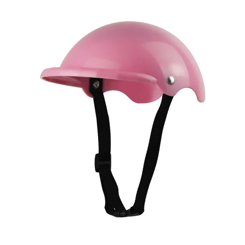 Small S size plastic pet helmet for motorcycle safety in pink, black, yellow or green colours