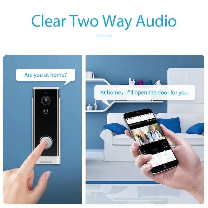 White wall-mounted network wireless video intercom camera for remote mobile phone monitoring