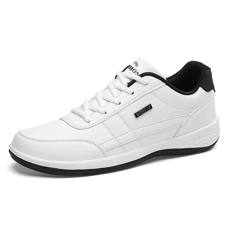 Round toe non-slip wear-resistant mesh sports sneakers in blue on a light background