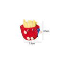 Set of five soft cat chewing toys shaped like bread, chicken legs, fries, a hamburger, and a hot dog.