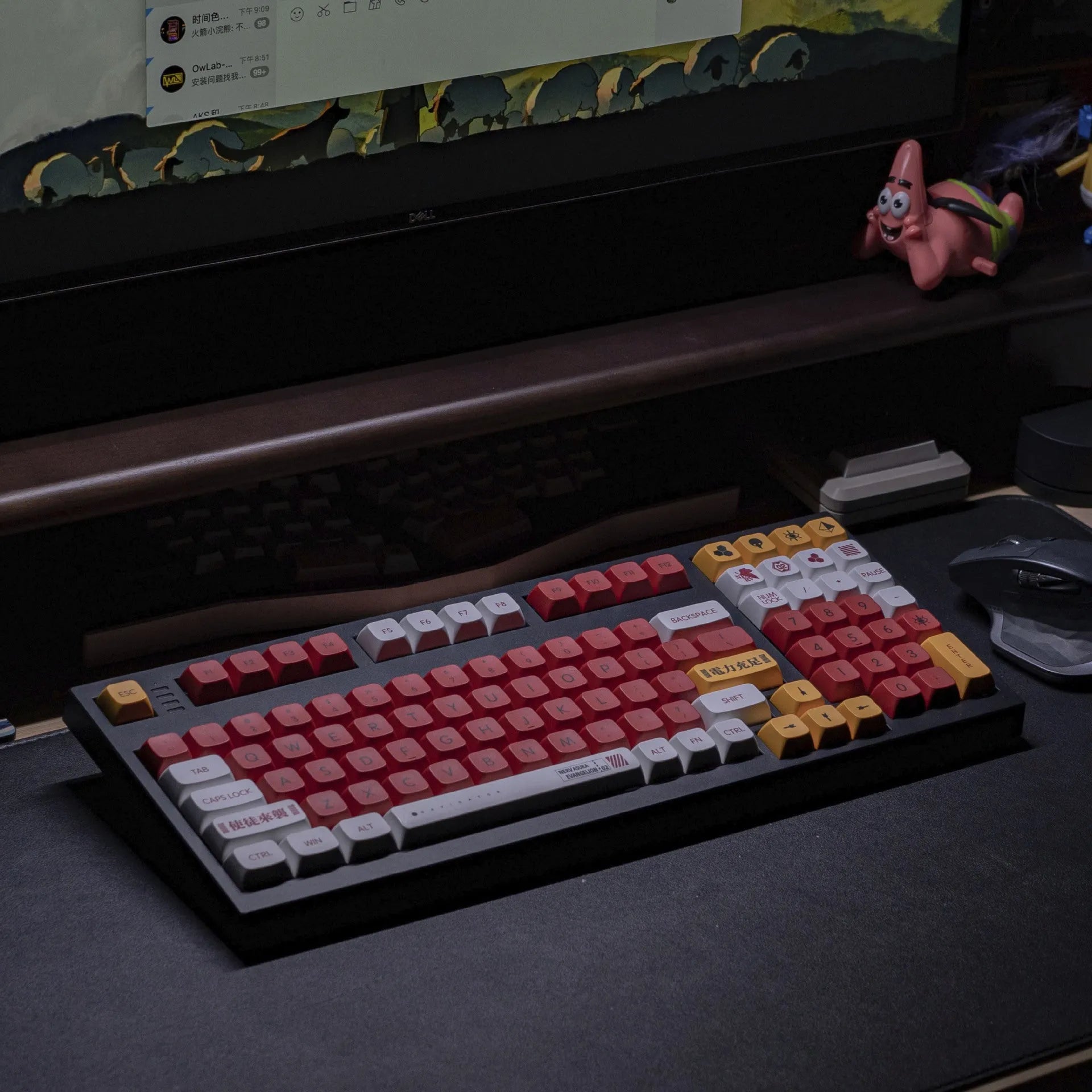Boy and girl colour matching PBT keycap set for mechanical keyboards in pink and blue themes