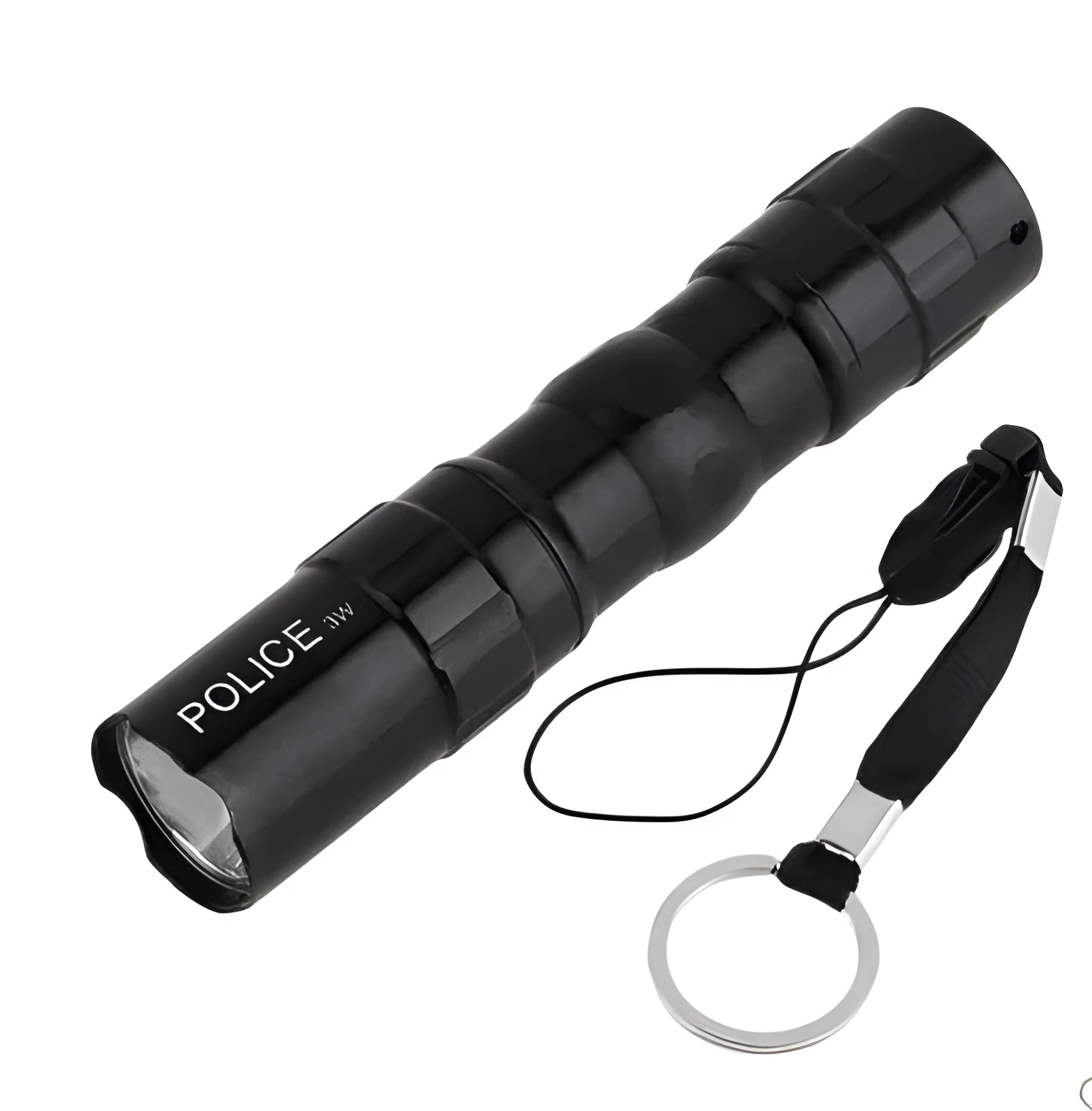 Black aluminium alloy LED mini flashlight with compact 9.5cm design