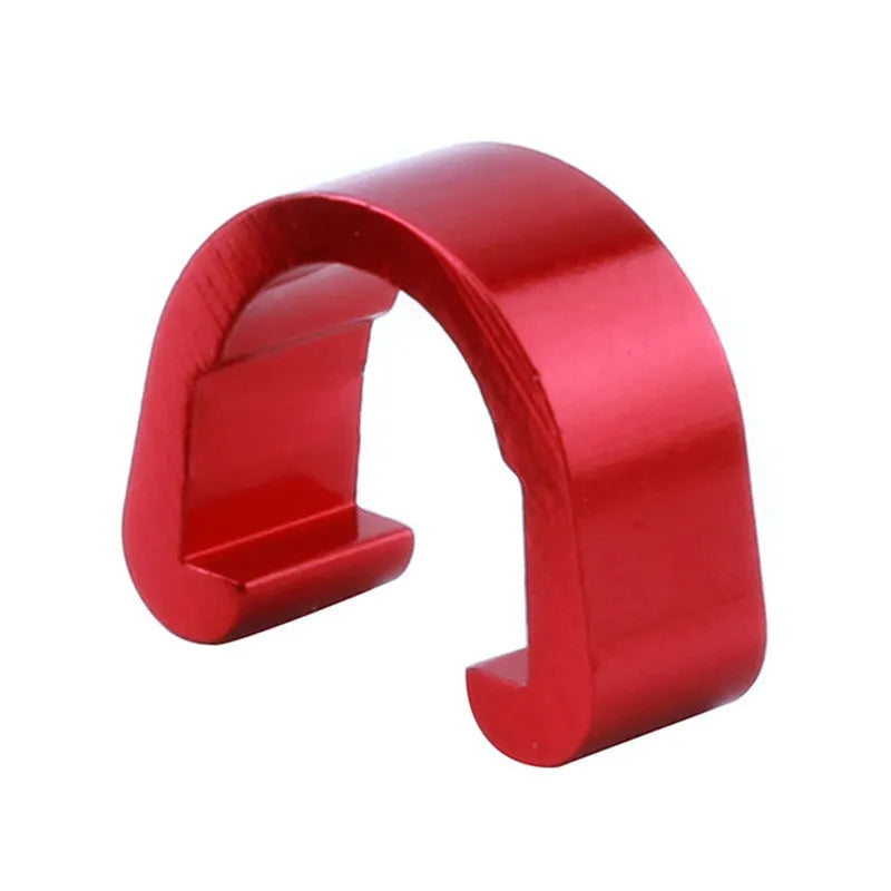 Aluminium alloy C-shaped buckle in eight colours, showing 10.2mm by 13mm size.