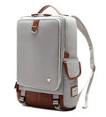 Korean style Oxford cloth men's backpack in seven colour options showing 30cm width by 16cm depth by 46cm height dimensions