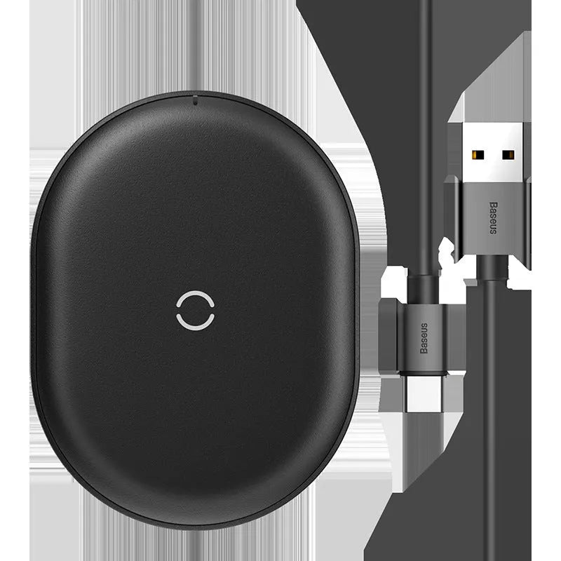 Baseus 15W wireless charging pad for mobile phones in black or white with textured surface