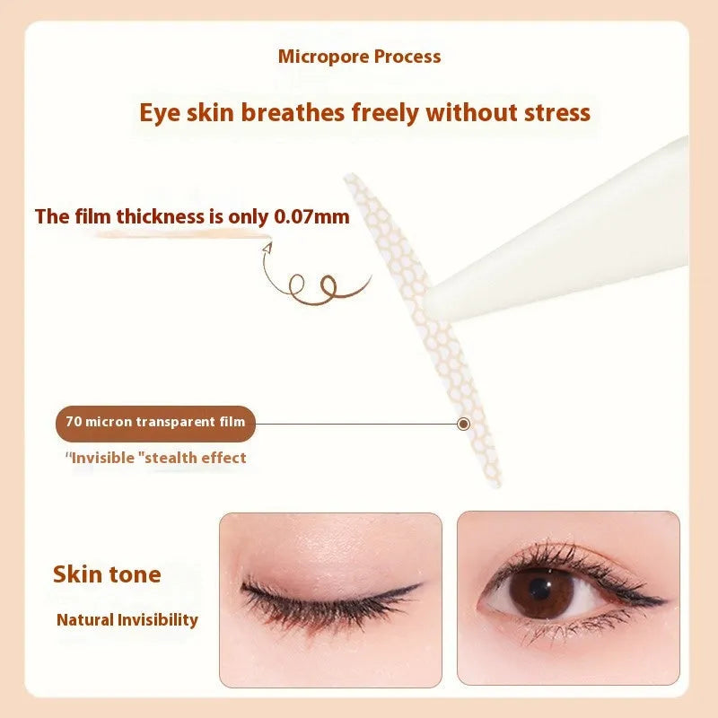 Double eyelid stickers roll with lace design in crescent and olive colours - 120 pieces