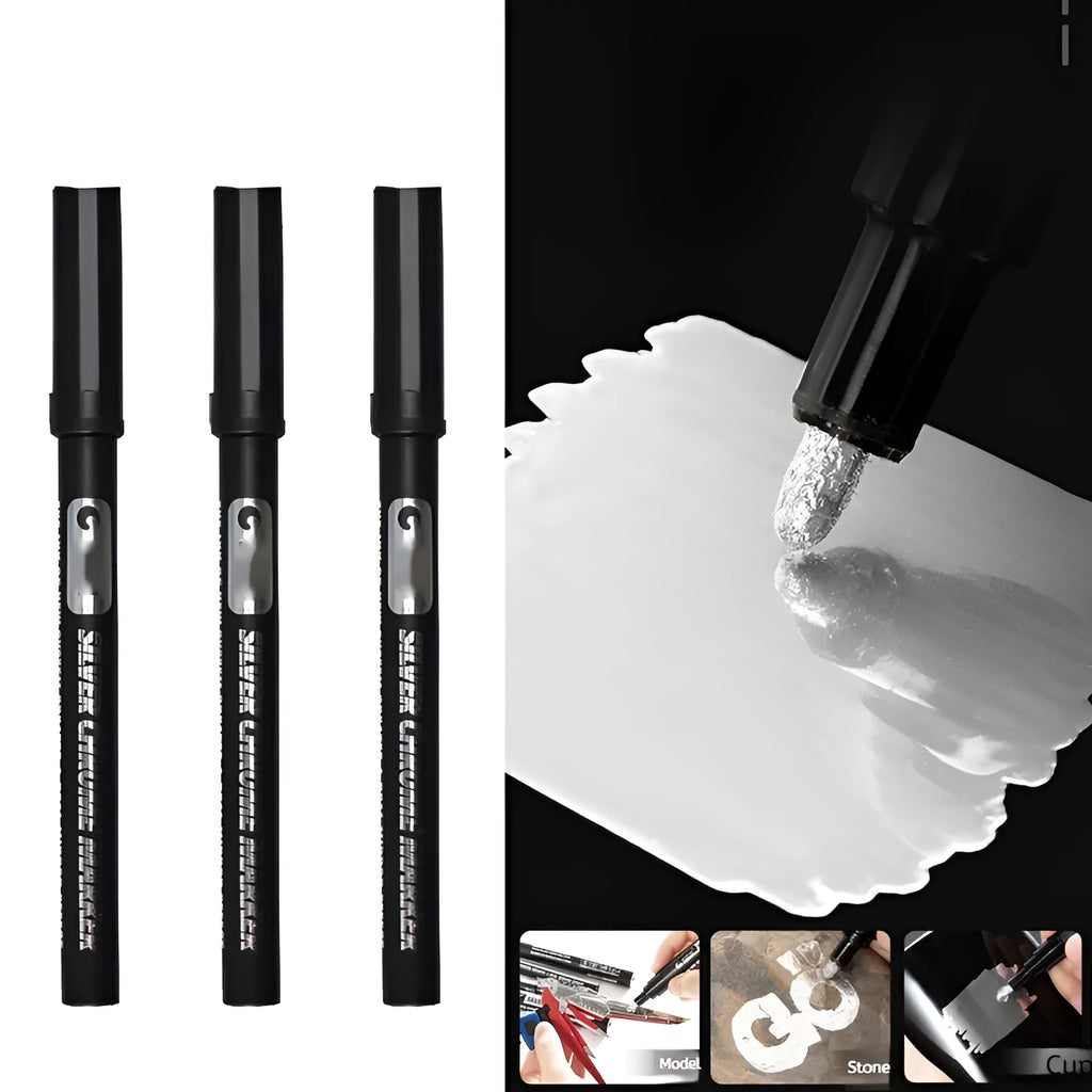 Mirror marker pen with waterproof ink in 1mm and 2mm tip sizes for writing on glass surfaces