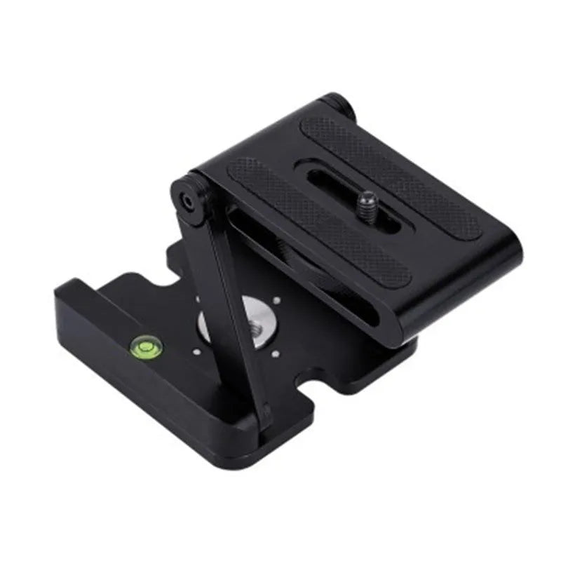 Z Flex Tilt Head desktop tripod folded on a table showing CNC aluminium alloy body and tilt mechanism