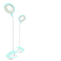 Green USB rechargeable table lamp with touch switch on a wooden desk.