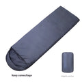 Navy blue envelope sleeping bag with hollow cotton filling for camping