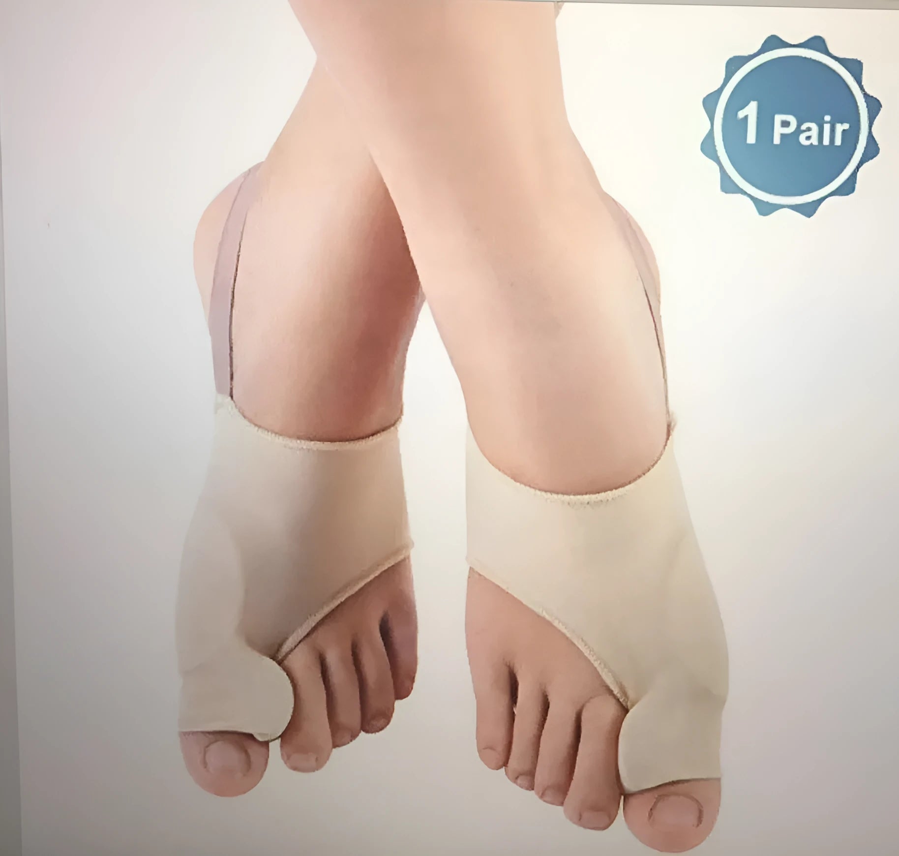 Corrective toe socks with silicone gel toe separator and bunion pad on a stretch fabric base.