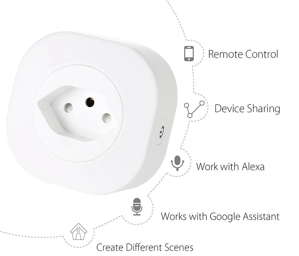 Smart WiFi socket plug with voice control and international plug configurations