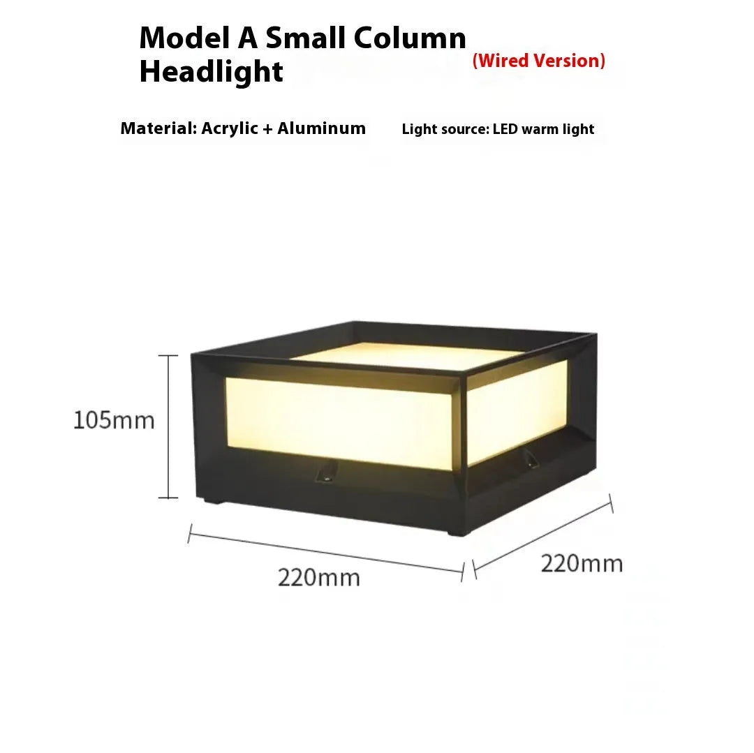Solar LED outdoor column light with aluminium construction and IP54 waterproof rating