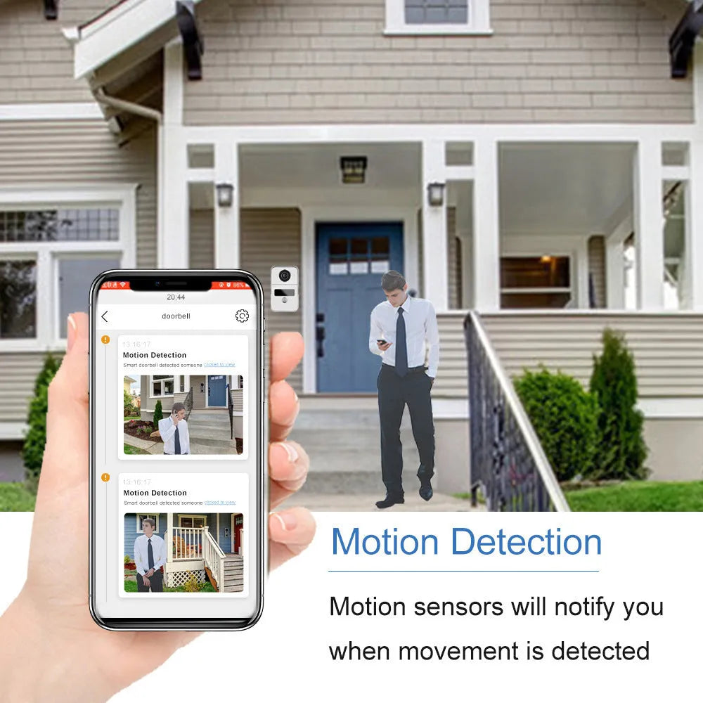 10-inch wireless video intercom doorbell system with outdoor camera unit and indoor colour display
