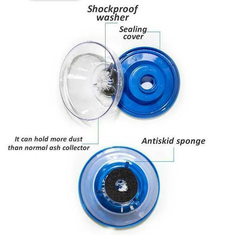 Blue plastic electric hammer drill dust stopper with sponge grip and hollow debris collection cavity.