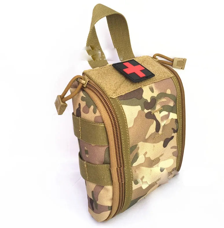 Tactical medical kit for outdoor camping and hiking with medical supplies and basic medicines