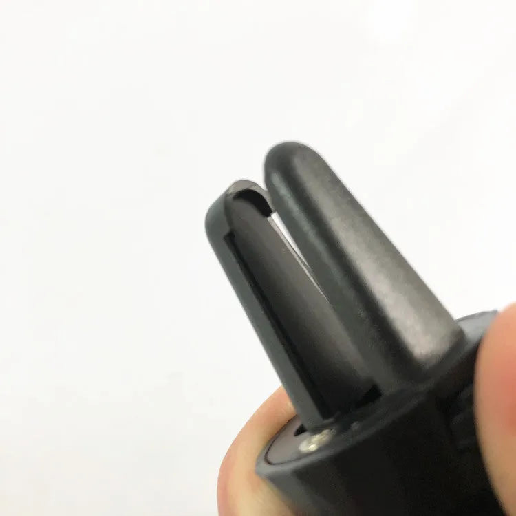 Glory black car phone holder mounted on car air vent with adjustable clamp and swivel rotation
