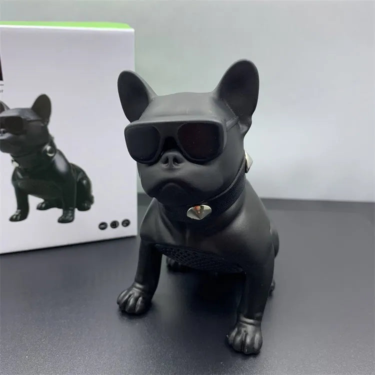 Mini full body bulldog Bluetooth speaker in black, red, or white colour options
