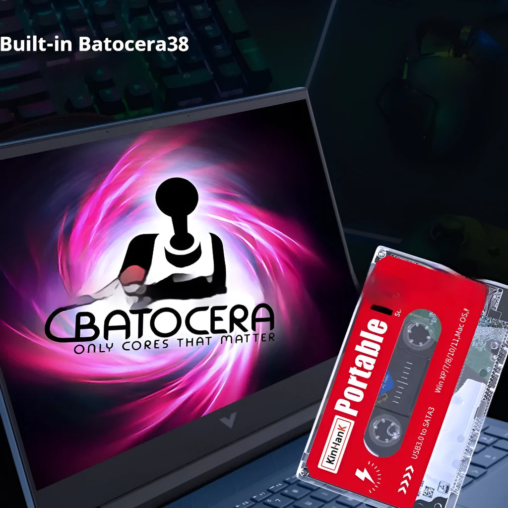 External mechanical hard disk with USB cable, PC shell measuring 12.8cm, showing 2TB capacity for gaming storage