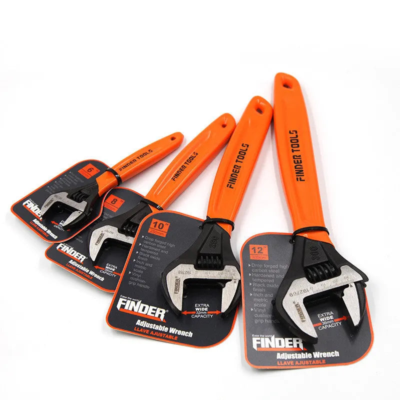 Manual multi-function wrench with orange handle, 300mm length, 36mm opening, blackening finish, metric system