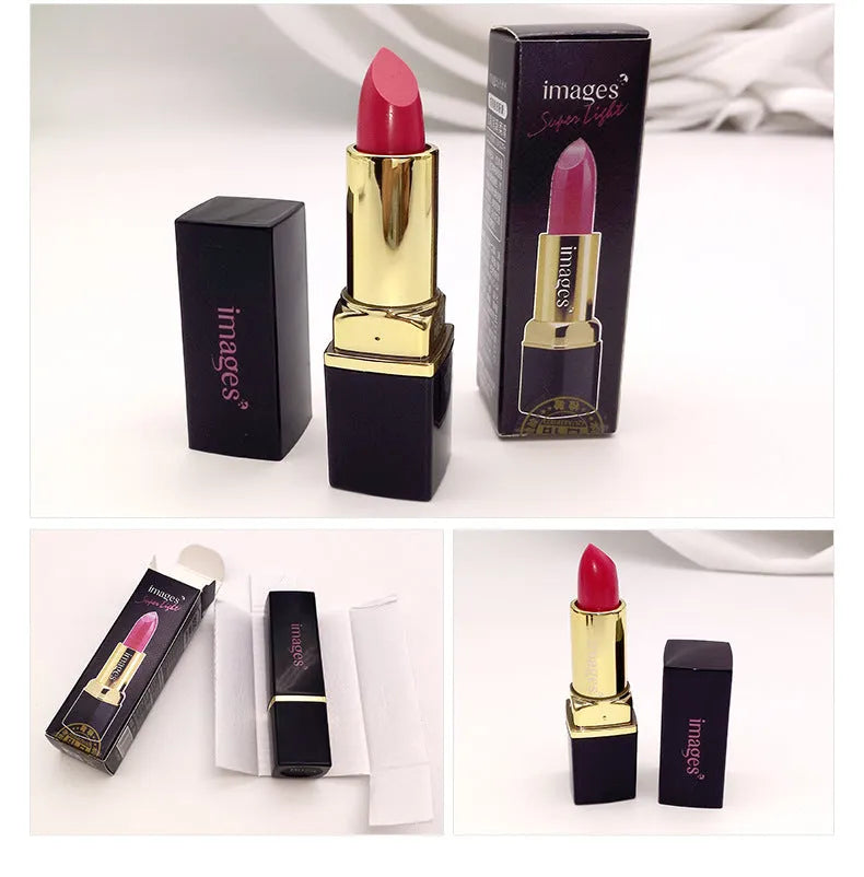 Moisturising lipstick lip gloss stick in ten colours including coral red and rose purple, 3.8g size.