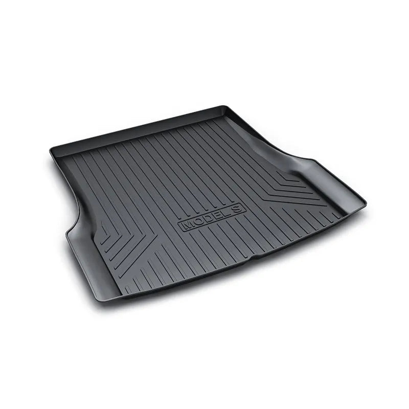 Rubber car floor mat for Tesla vehicles with TPE footrest section