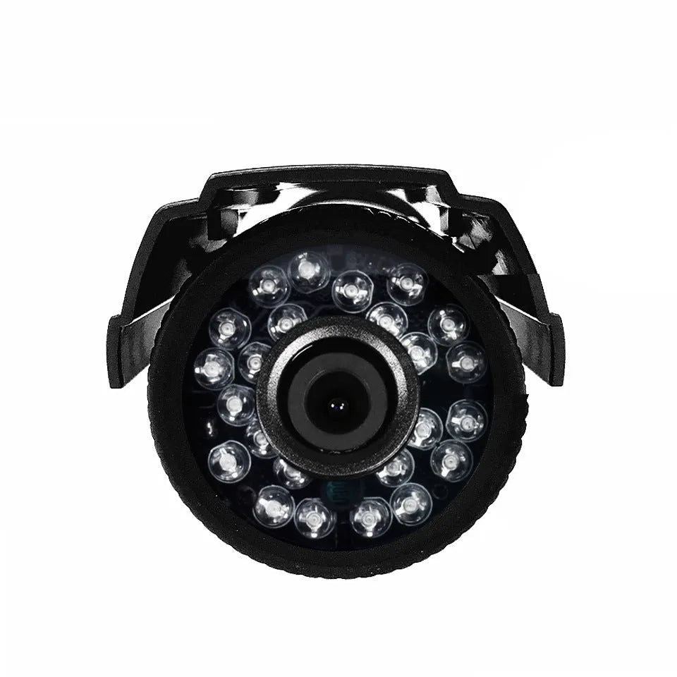 Black AHD HD waterproof outdoor CCTV camera with infrared LEDs for night vision