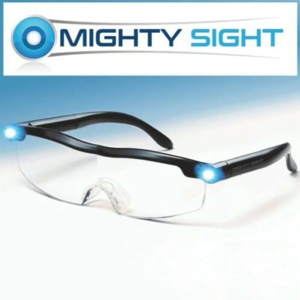Transparent black USB LED reading glasses with integrated illumination