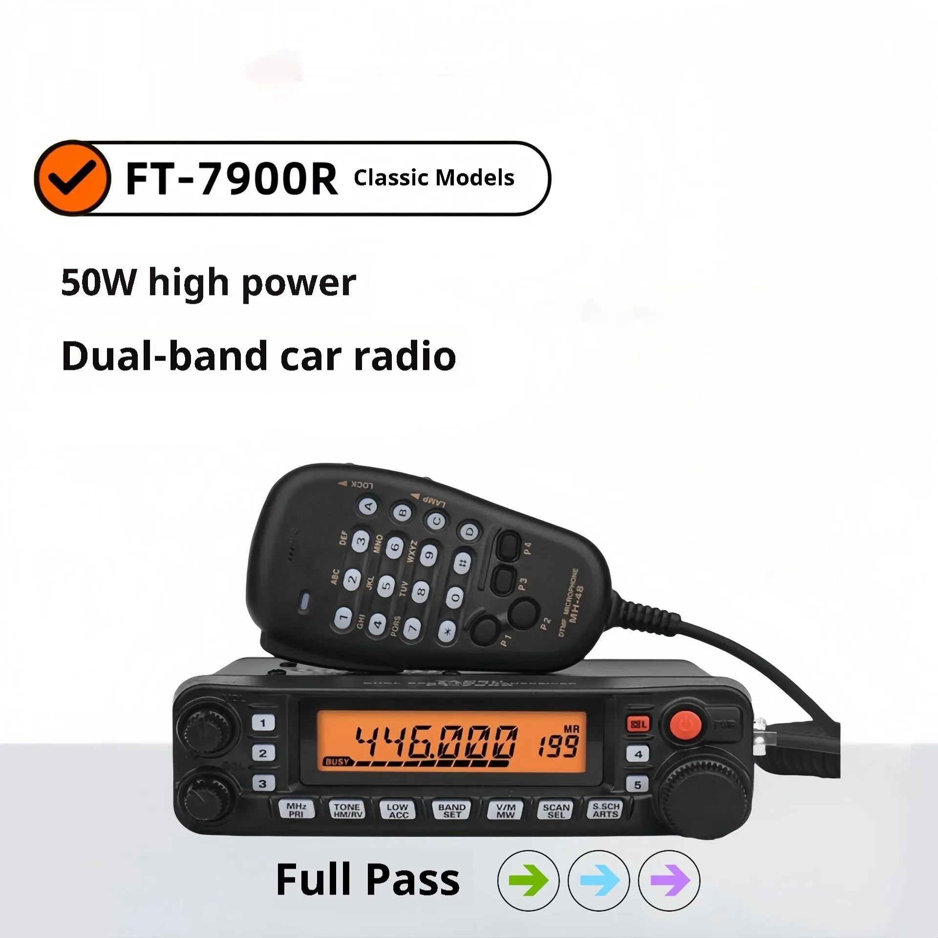 Car radio interphone system for self-driving tours with 507 antenna and mounting clamp