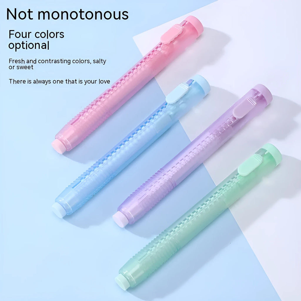 Push-type traceless automatic eraser for children in four colour options