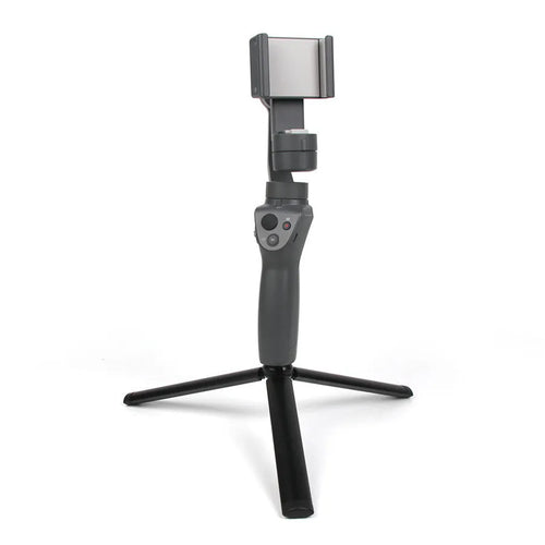 Black aluminium mobile phone tripod with handheld stabilizer grip for smartphone photography