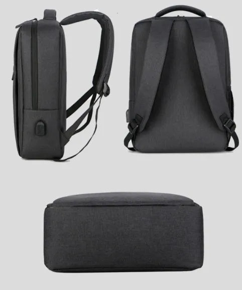 Oxford cloth rechargeable backpack for 14-15.6 inch laptops with waterproof shockproof protection