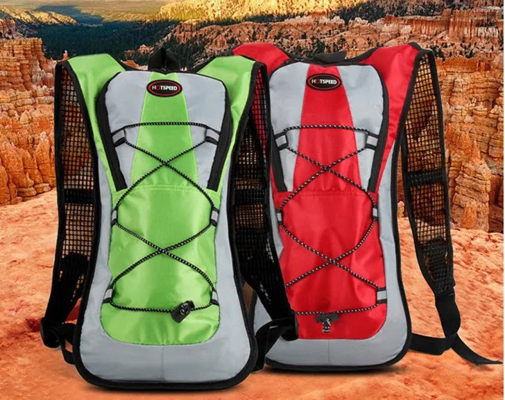 Lightweight waterproof outdoor sports backpack in black with shoulder strap for running and off-road cycling