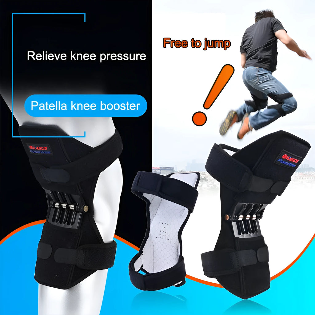 Adjustable spring knee brace patella support for mountaineering and sports activities